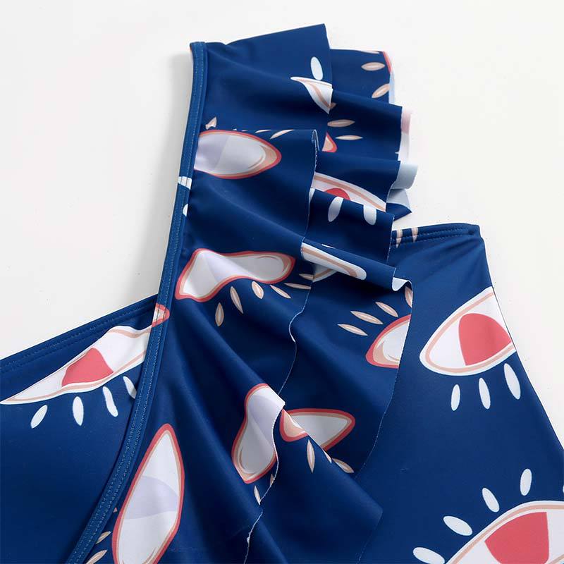 Traje de baño de dos piezas con estampado de mal de ojo sexy para mujer