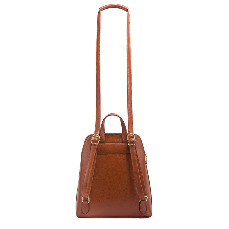 Conjunto de mochila y bolso bandolera con cadena de PU en relieve para mujer