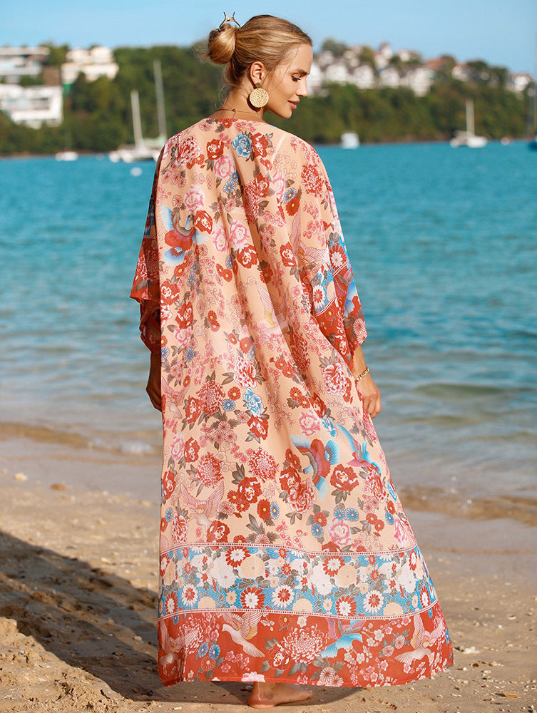 Women Fashion Sexy Chiffon Shirt Vacation Cover-Up