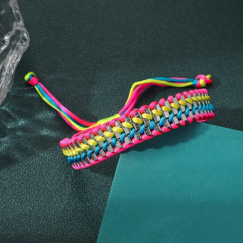 Pulsera bohemia de cuentas turquesas hecha a mano