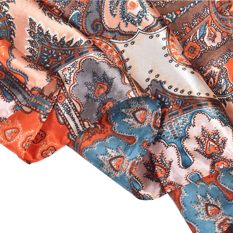 Bufanda cuadrada con estampado de cachemira de verano para mujer de 90 cm
