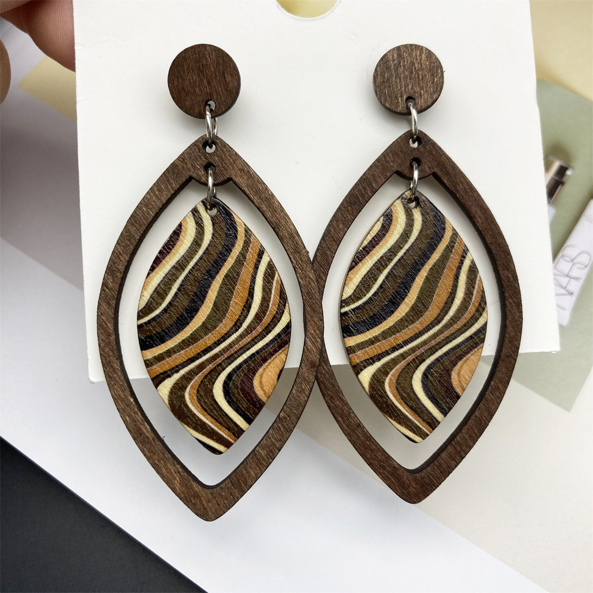 Boucles d'oreilles bohèmes vintage en forme de feuille pour femmes