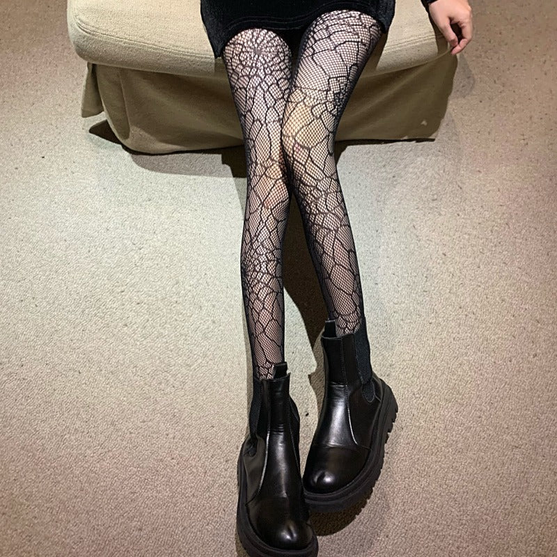 Halloween Women Fashion Dark Spider Web Hollow Pantyhose