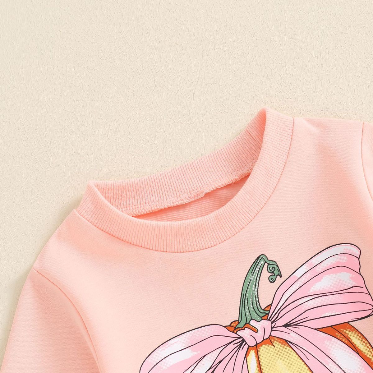 Conjunto de dos piezas de algodón con estampado de calabaza de Halloween para niñas y bebés