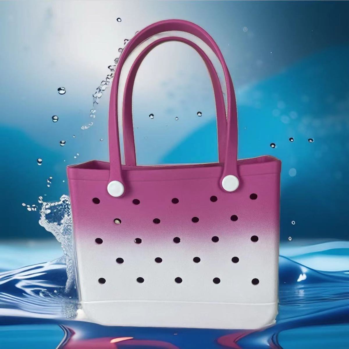 Bolsa de playa de EVA degradada con diseño de agujeros: elegante y espaciosa