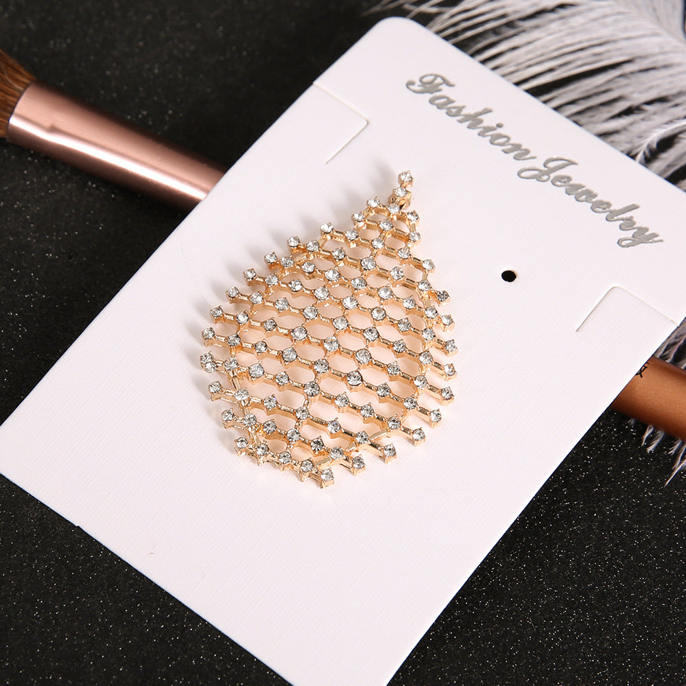 Boucles d'oreilles rétro exagérées en or avec strass et gouttes d'eau, bijoux élégants pour femmes