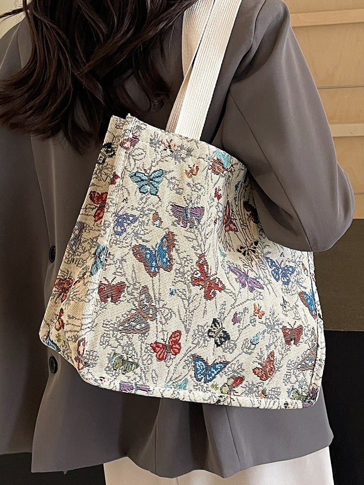 Sac fourre-tout décontracté en toile de grande capacité pour femme, idéal pour les affaires