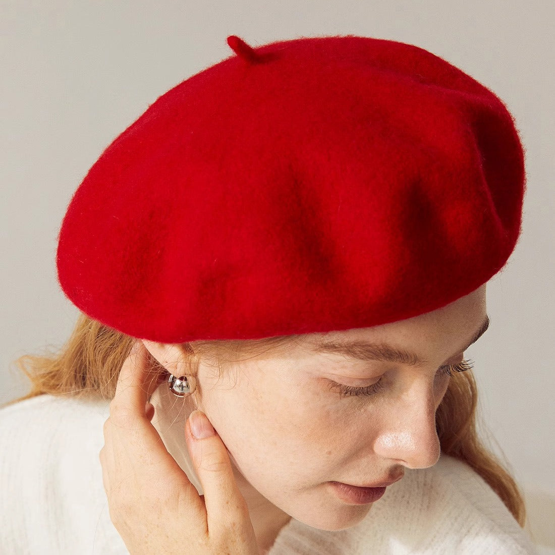 Women Fashion Elegant Solid Color Wool Beret Cap