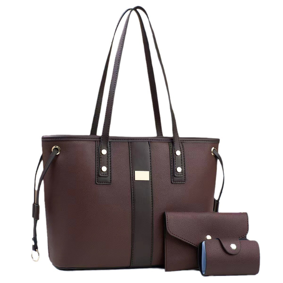 Women Color Blocking Large Capacity Tote Bag Set
