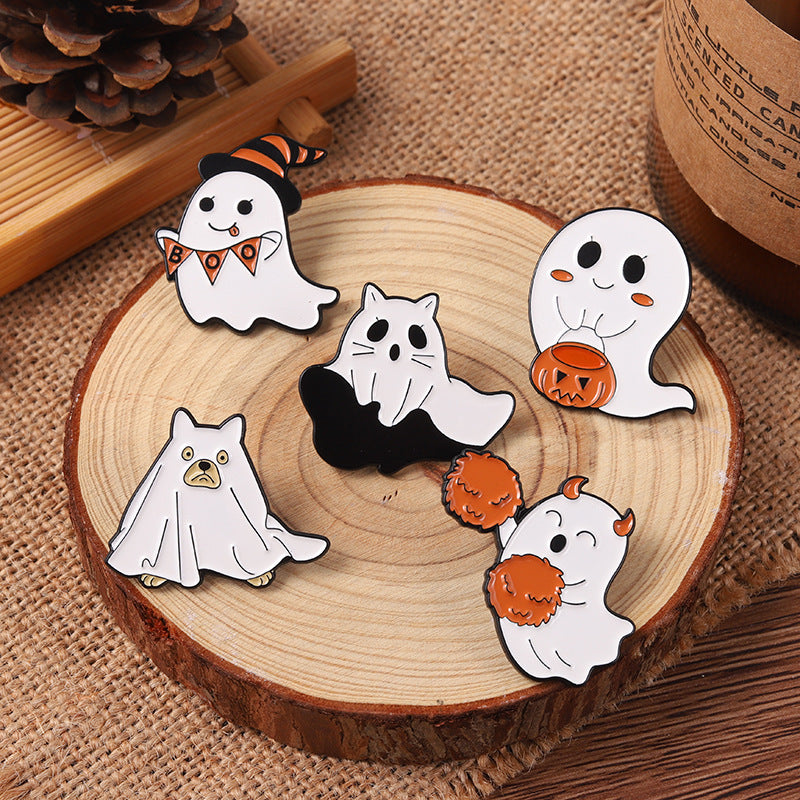 Halloween Ghost Pumpkin Alloy Brooch Pin Accessory
