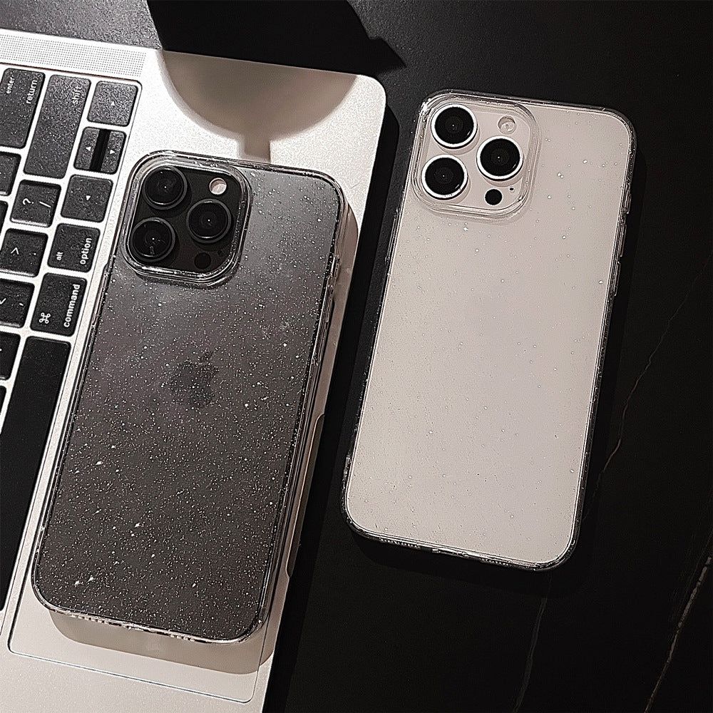 Women Fashion Silicone Glitter Transparent Phone Case for iPhone