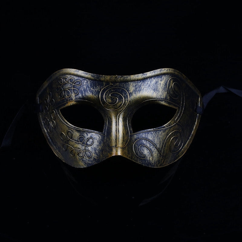 Masque demi-visage à imprimé graphique stylisé vintage