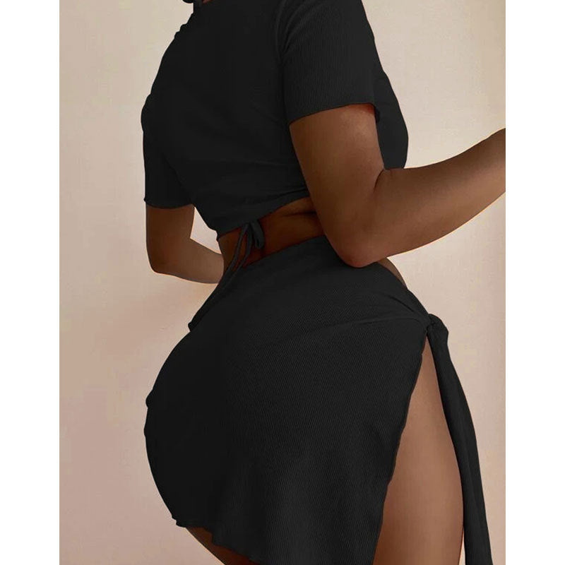 Traje de baño de color sólido para mujer para vacaciones de verano