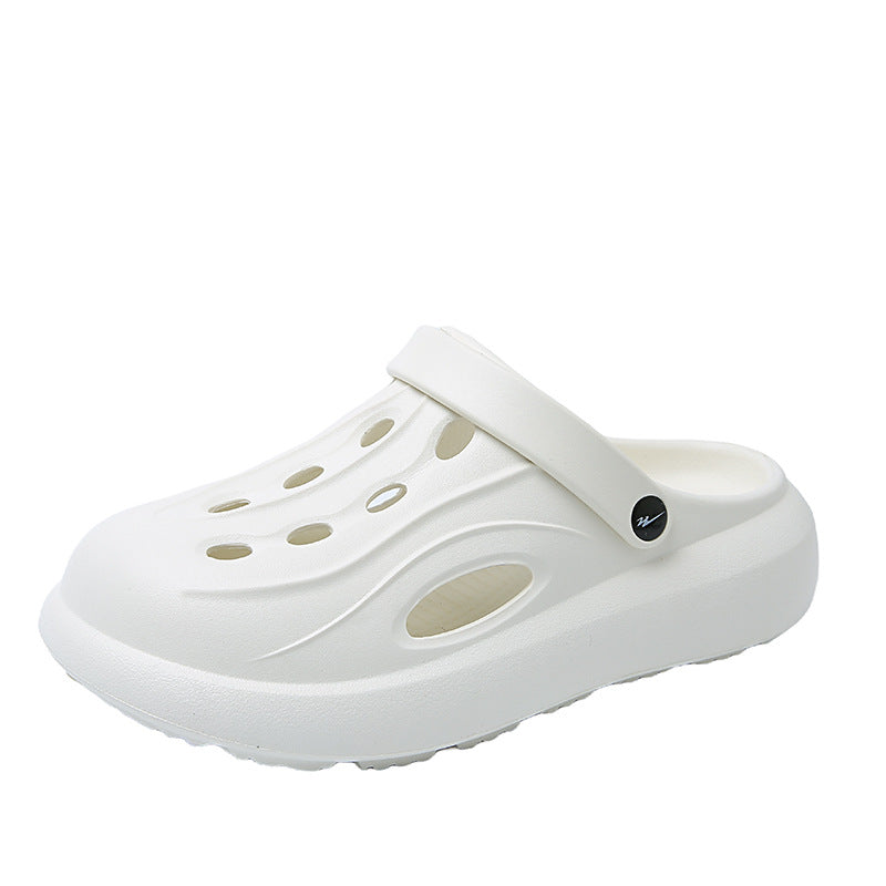 Pantuflas de suela gruesa de color liso y sencillo a la moda para mujer