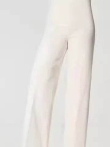 Women Fashion Casual Solid Color Loose Wide Leg Jeans