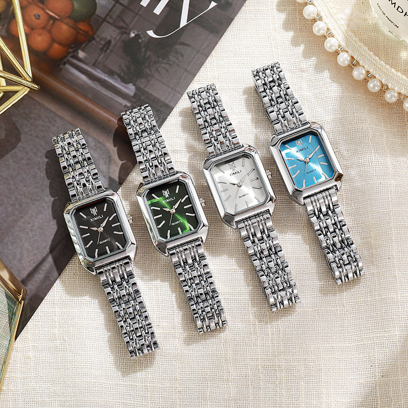 Montre à quartz carrée simple et décontractée pour femme