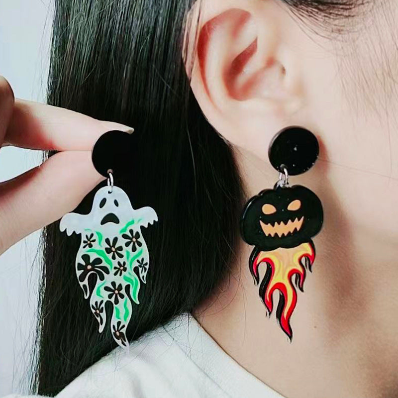 Halloween Women Fashion Character Acrylic Earrings