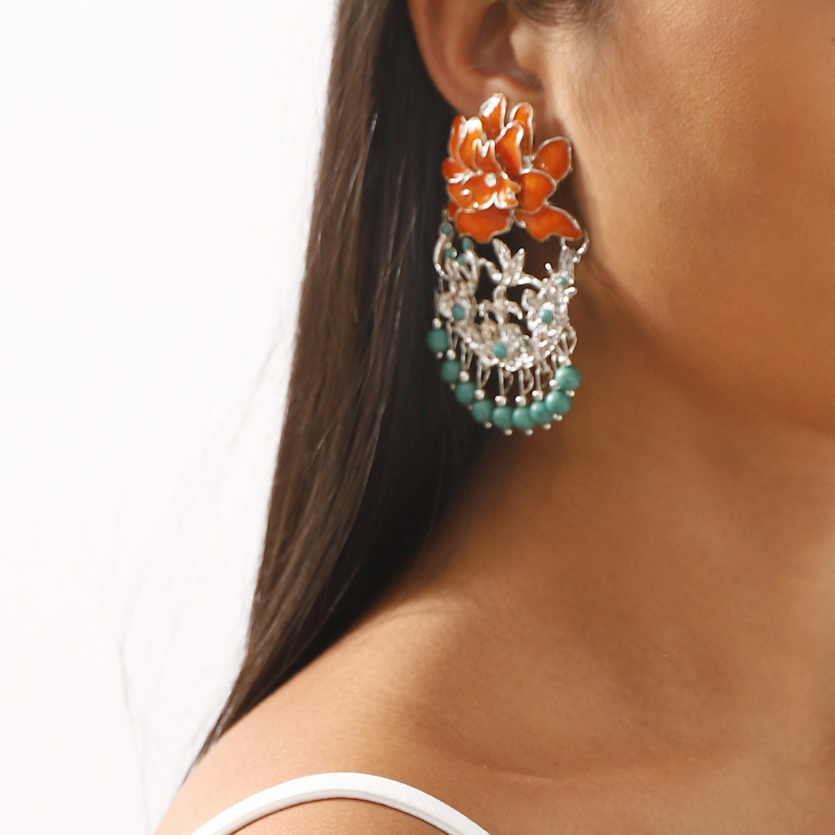 Women Fashion Boho Multicolor Floral Earrings - Stylish Flower Jewelry