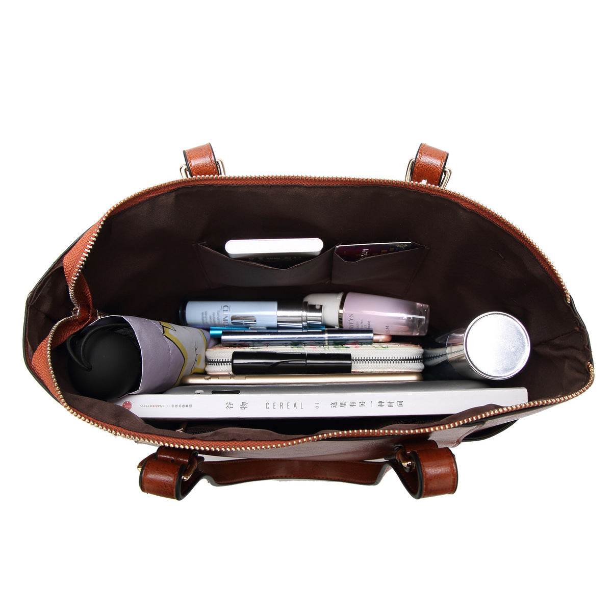 Fashion Women Vintage Oil Wax Leather Tote Bag