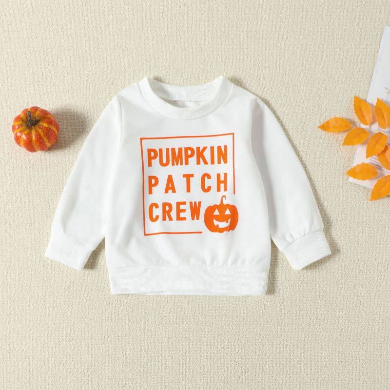 Conjunto de sudadera de manga larga con estampado de letras de algodón para niños pequeños