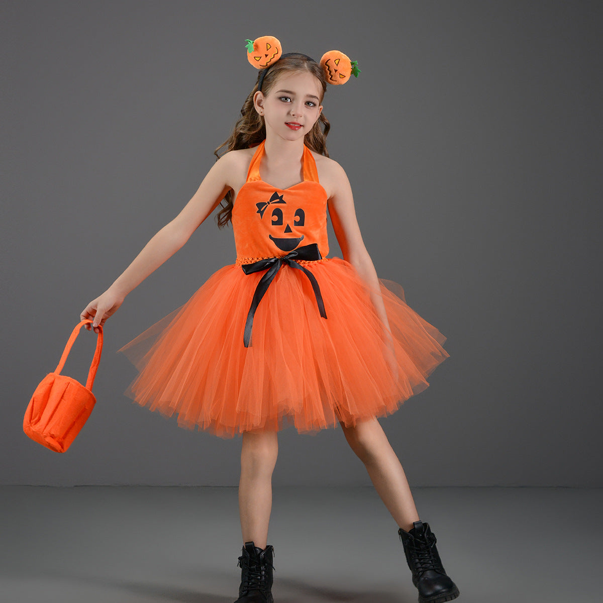 Kids Toddler Big Girls Halloween Mesh Sleeveless Dress