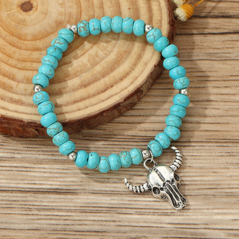 Bohemian Turquoise Beads Oxhead Beaded Bracelet