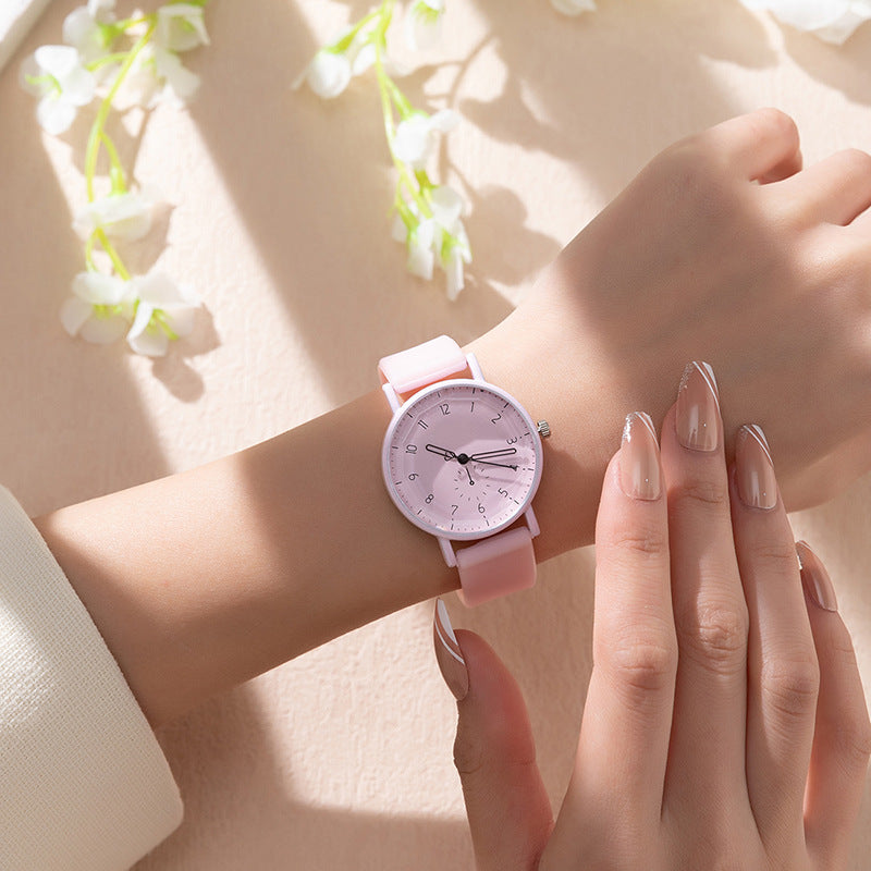 Women Fashion Solid Color Silicone Digital Quartz Watch