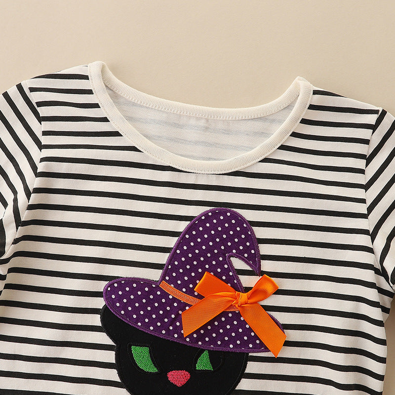 Vestido de princesa de algodón de manga larga para niñas pequeñas