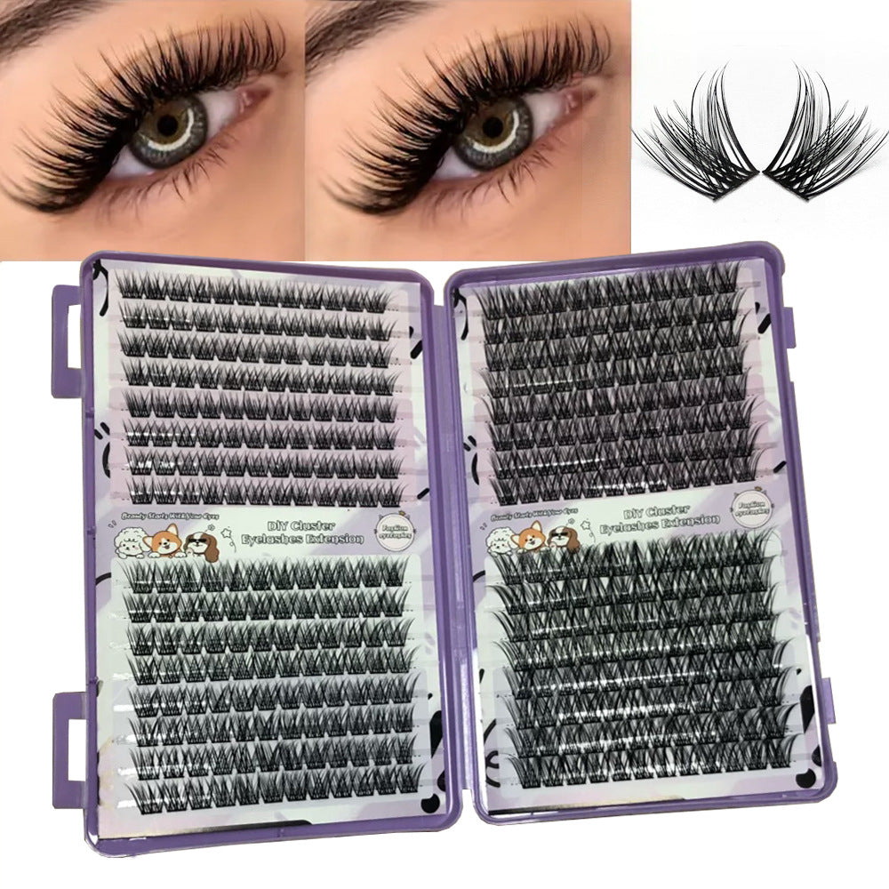 Faux cils mixtes à 32 rangées, en fibres chimiques