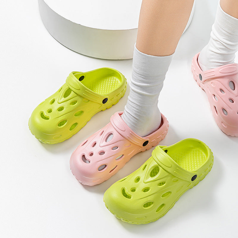 Pantuflas antideslizantes de color liso informales a la moda para mujer