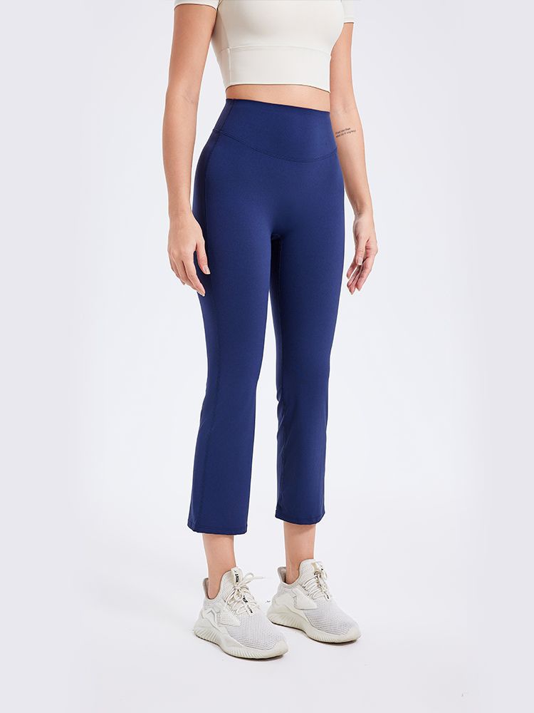 Pantalon de yoga taille haute décontracté pour femme, couleur unie