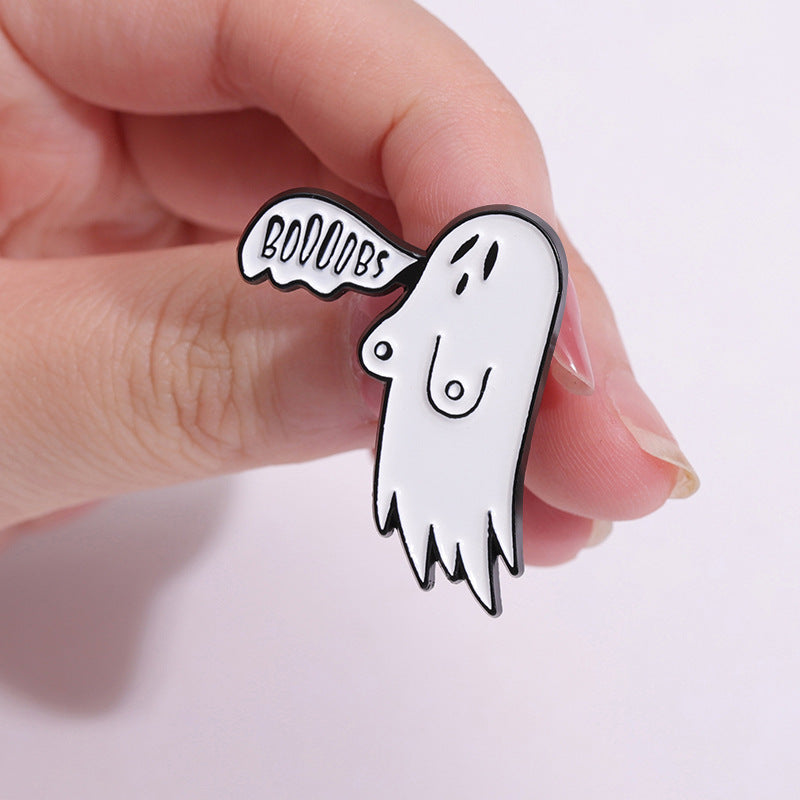 Halloween White Ghost Alloy Brooch Cartoon Badge