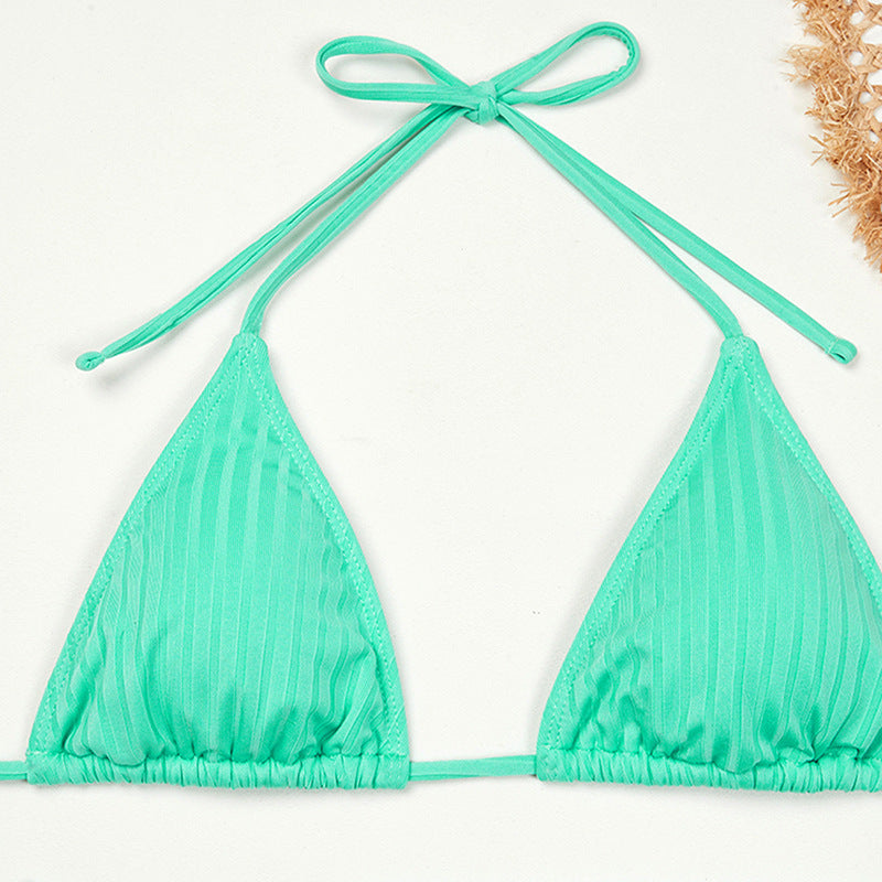 Traje de baño bikini ajustado sexy de tres piezas para mujer