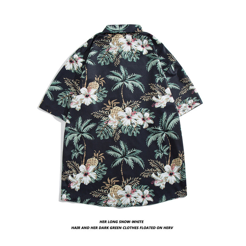 Camisa hawaiana informal vintage de vacaciones para hombre
