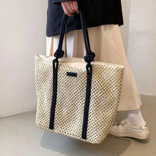 Bohemian Vintage Hollow-Out Large Woven Tote Bag