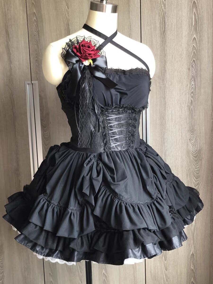 Accessoires pour cheveux en velours et dentelle rose style gothique Lolita