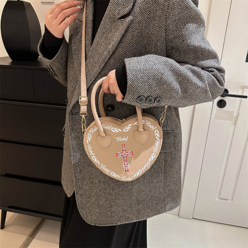 Studded Gothic Punk Heart Shoulder Bag