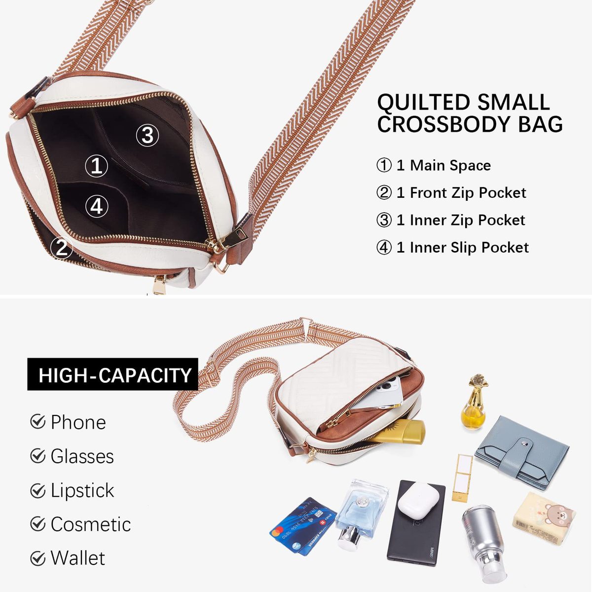 Women Casual PU Leather Square Crossbody Bag