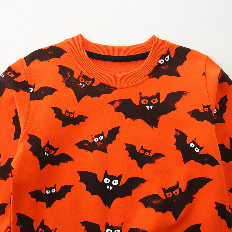 Kids Toddler Boys Girls Casual Halloween Bat Sweater