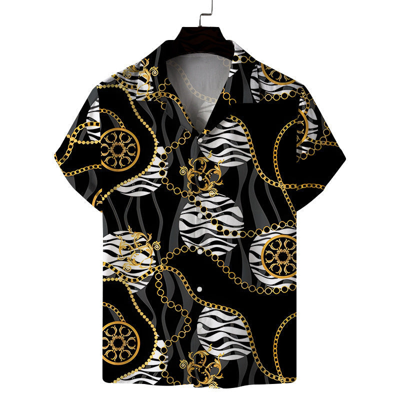 Men Fashion Casual 3D Butterfly Print Lapel Shirt