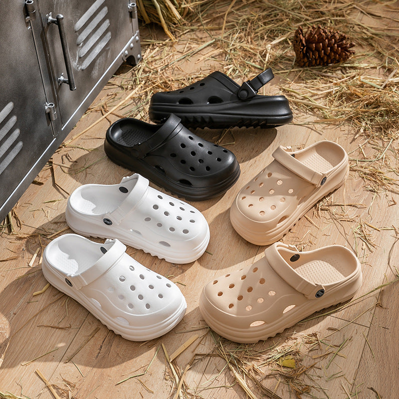 Pantuflas informales antideslizantes de suela gruesa para mujer
