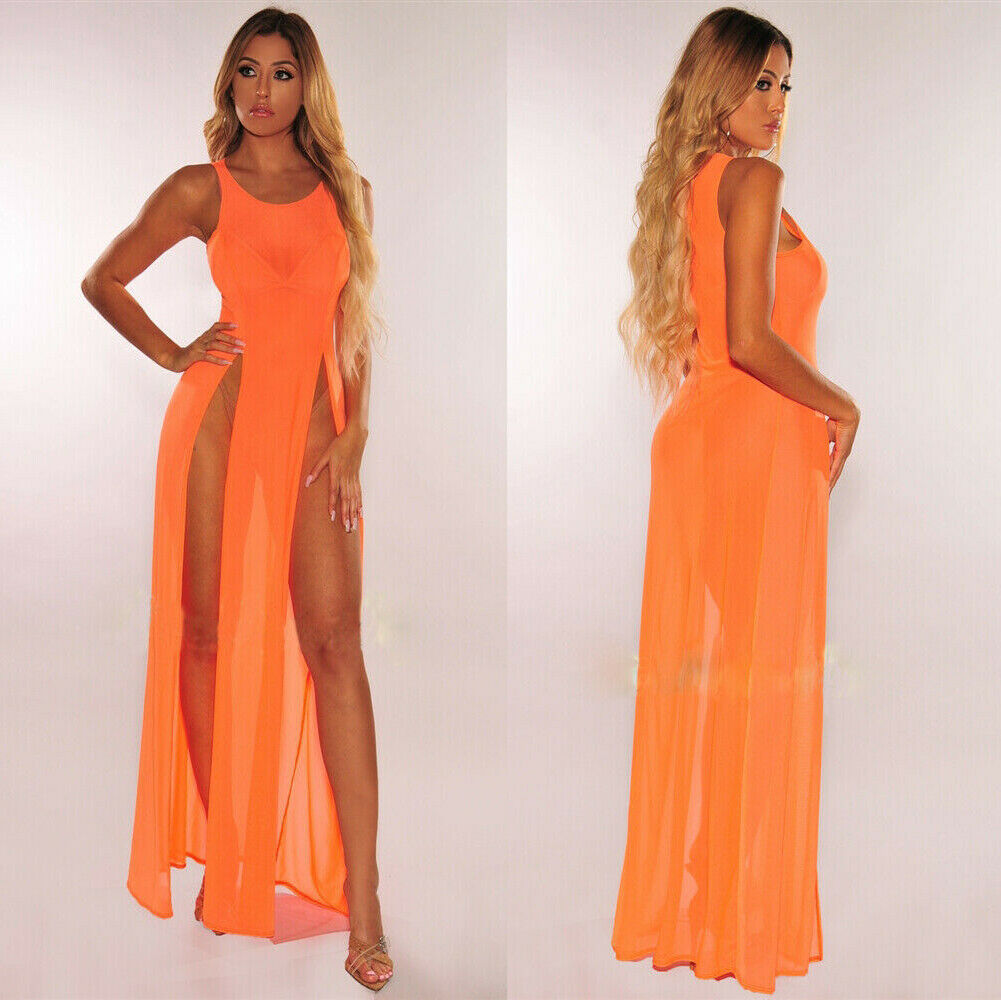 Vestido largo sexy de verano con abertura lateral para mujer