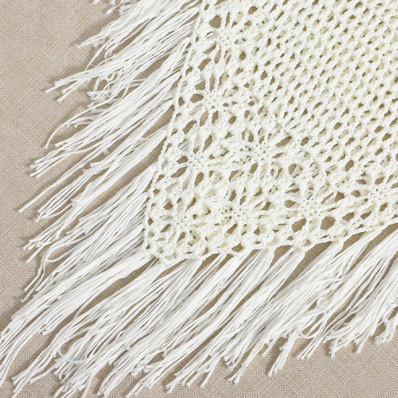 Cache-maillot sexy à pompons de couleur unie pour femme