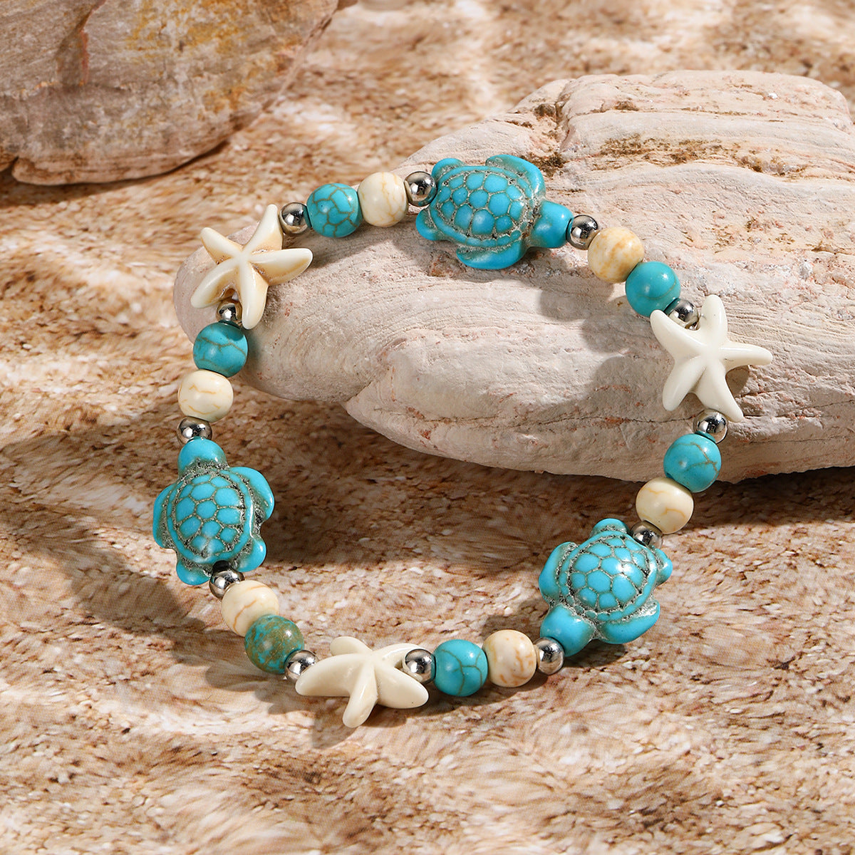 Women Fashion Boho Woven Knot Natural Shell Bracelet