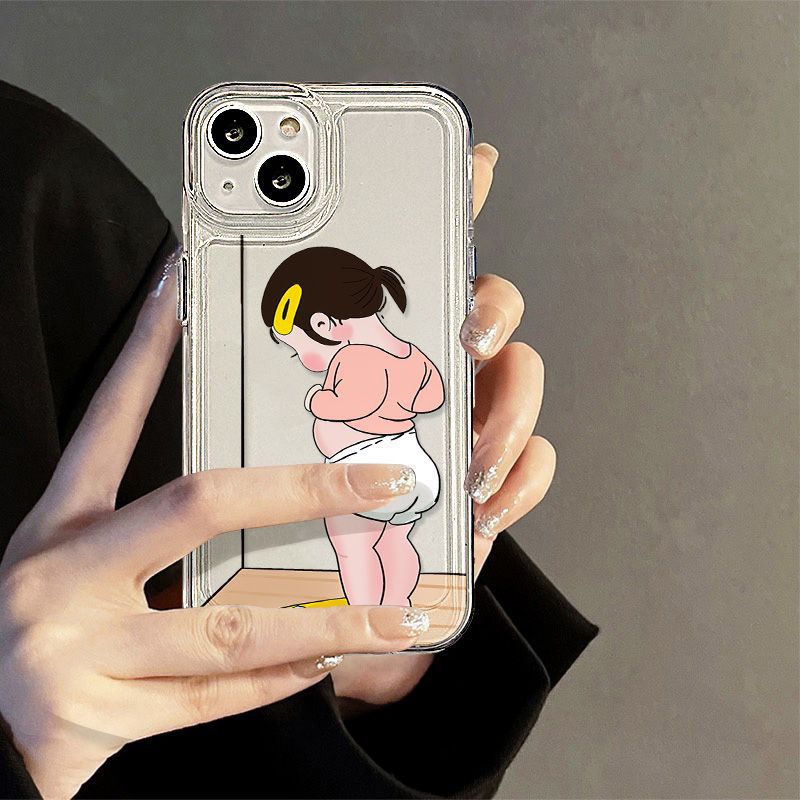 Funda transparente con estampado todo incluido para teléfono de chica de moda