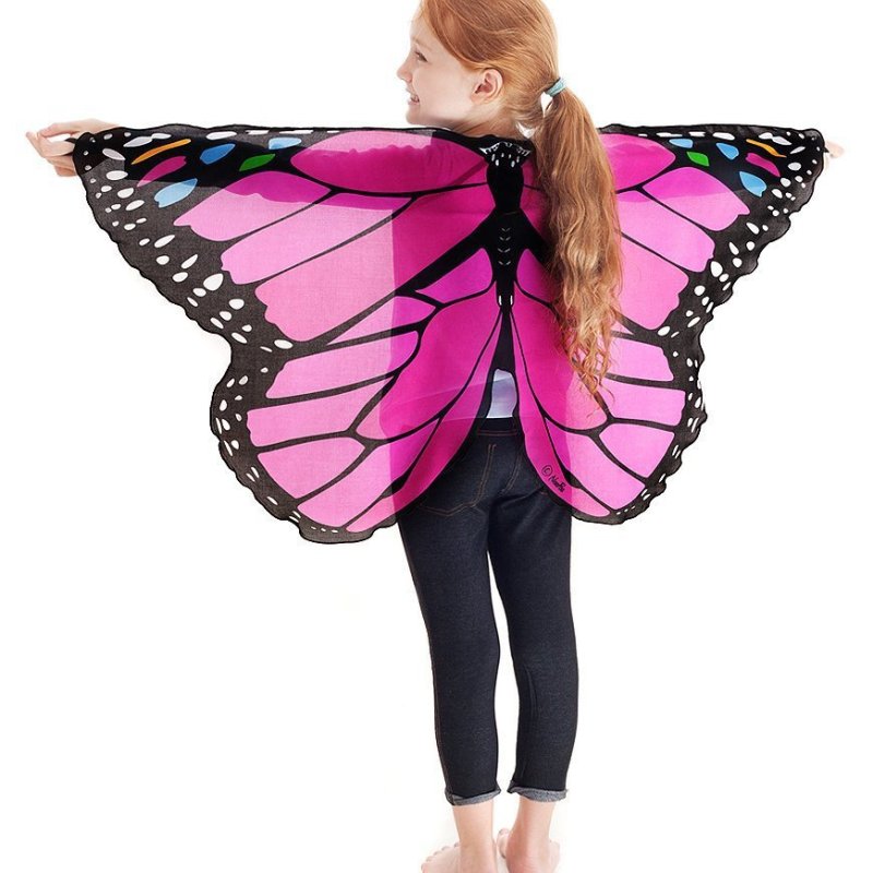Capa con tiras de mariposa pequeña y decoración bonita para niños