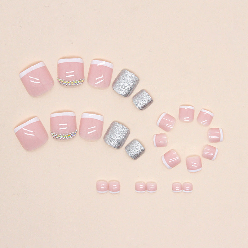 Piezas de manicura con purpurina y diamantes de imitación de armadura completa y brillantes para uñas de los pies