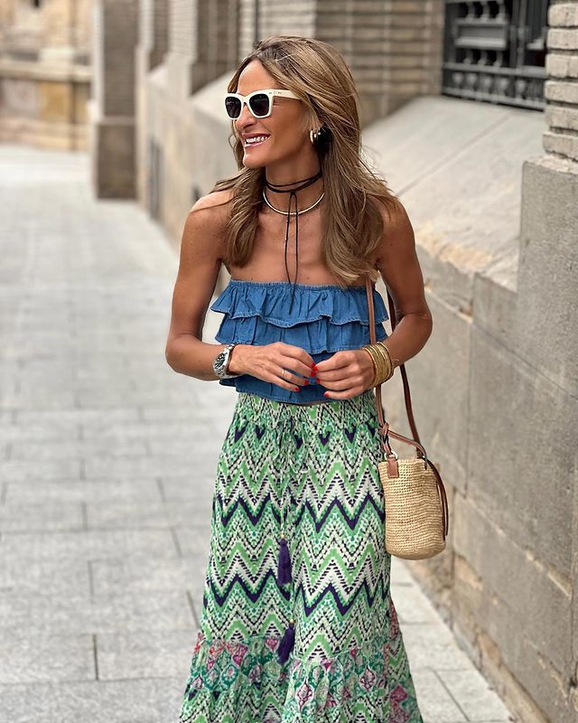 Women Summer Vacation Boho Large Swing Skirt