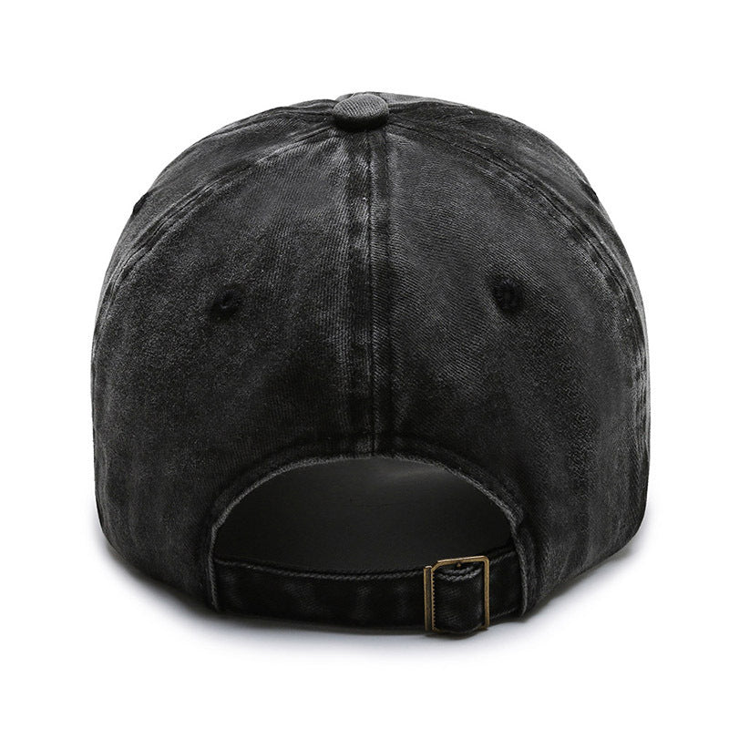 Casquette en coton brodée avec lettres vintage et style rétro