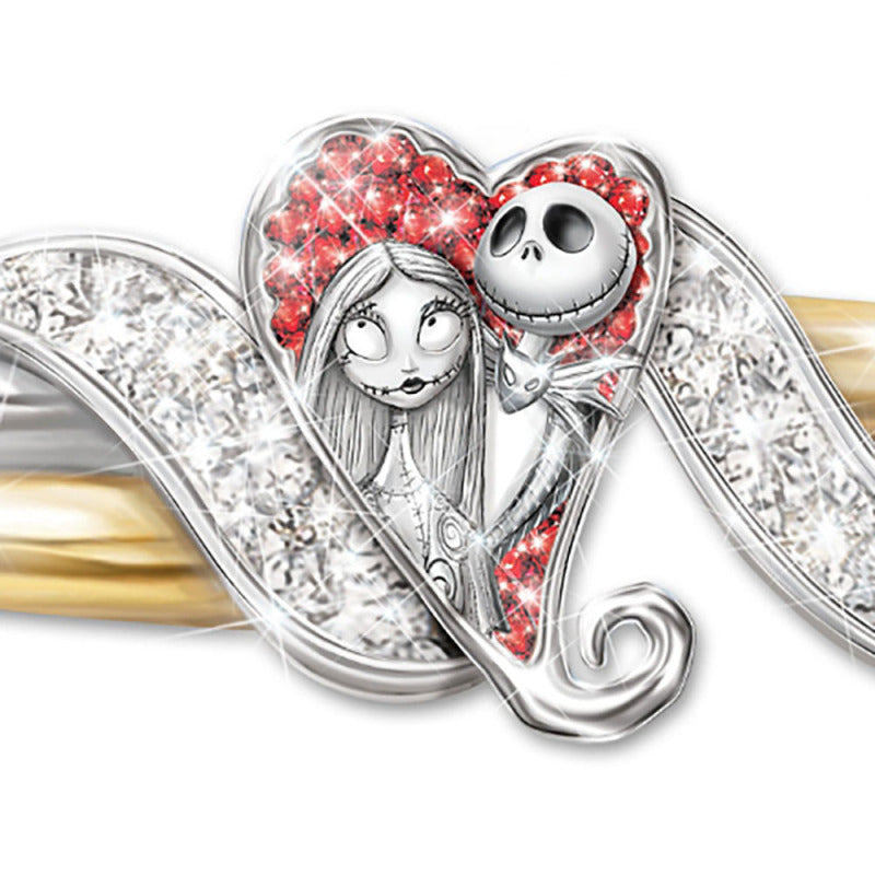 Anillo unisex de calavera de Halloween con diamantes de imitación para niña